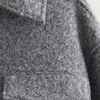 Tweed Cropped Collar Pocket Detail Jacket