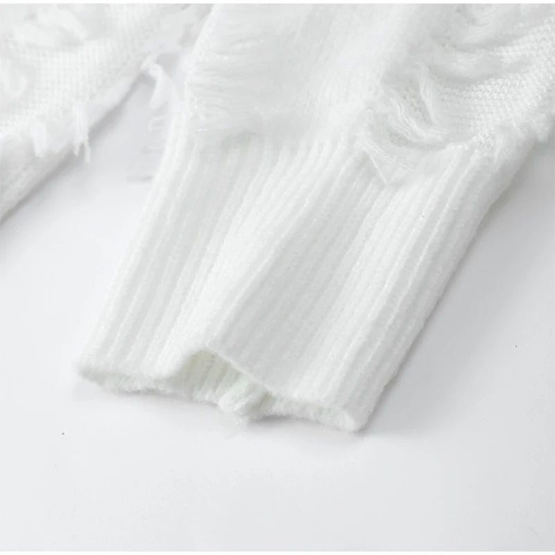 Round Neck Tassel Detail Loose Knitted Jumper