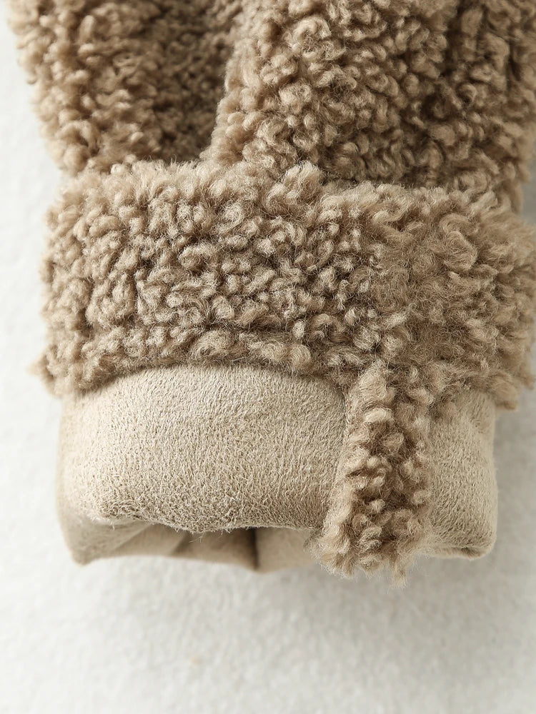 Faux Fur Fleece Teddy Cropped Jacket