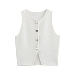 Knit Sleeveless Cropped Vest