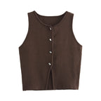 Knit Sleeveless Cropped Vest