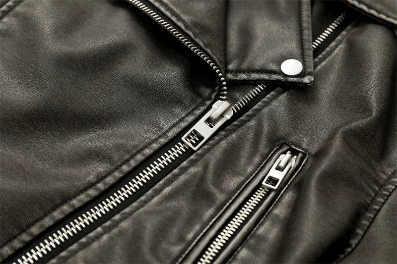 Washed Leather Belted Jacket