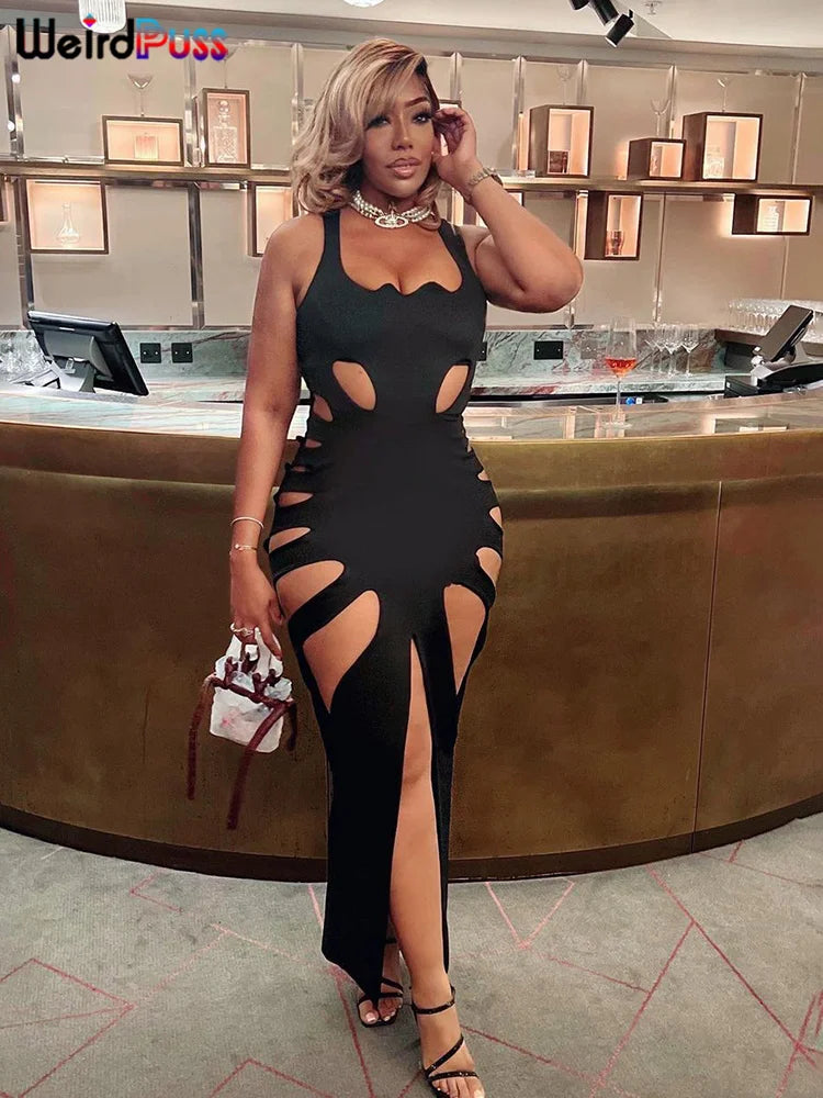 Solenne™ Sleeveless Bodycon Maxi Dress