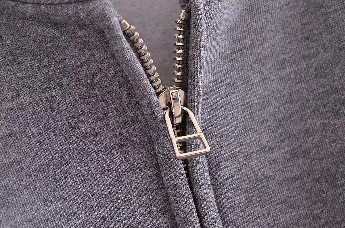 Fleece Lined Zipper Jacket & Joggers Two Piece Set