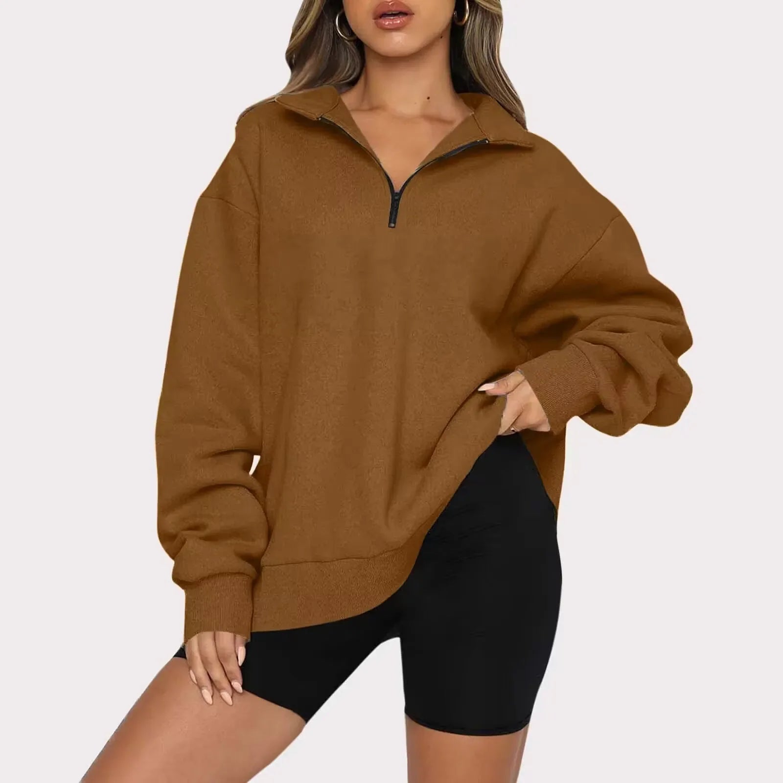 Pullover Short Zipper Hoodie