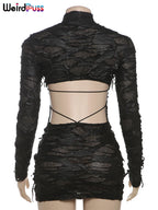 Thessia™ Backless Hollow Bodycon Mini Dress