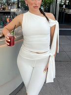 Capri Trousers & Off-Shoulder Two Piece-Set