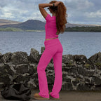 Two Piece Top And Fold Over Leggings Set