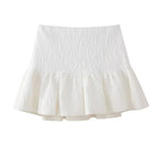 White Collar Top Skirt Two Piece Set