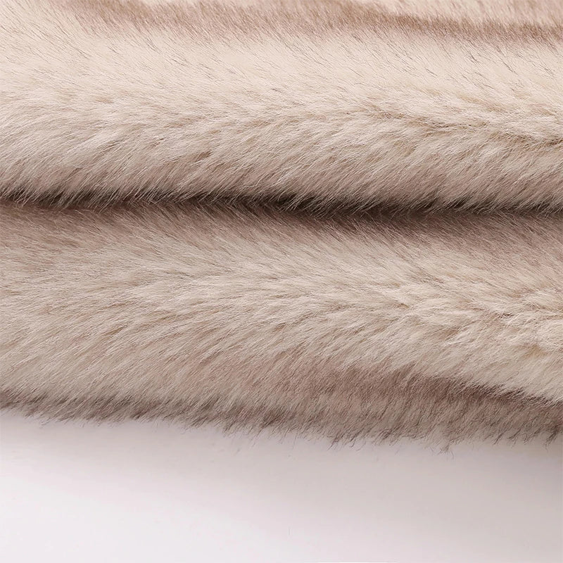 Luxury Gradient Cropped Faux Fur Coat
