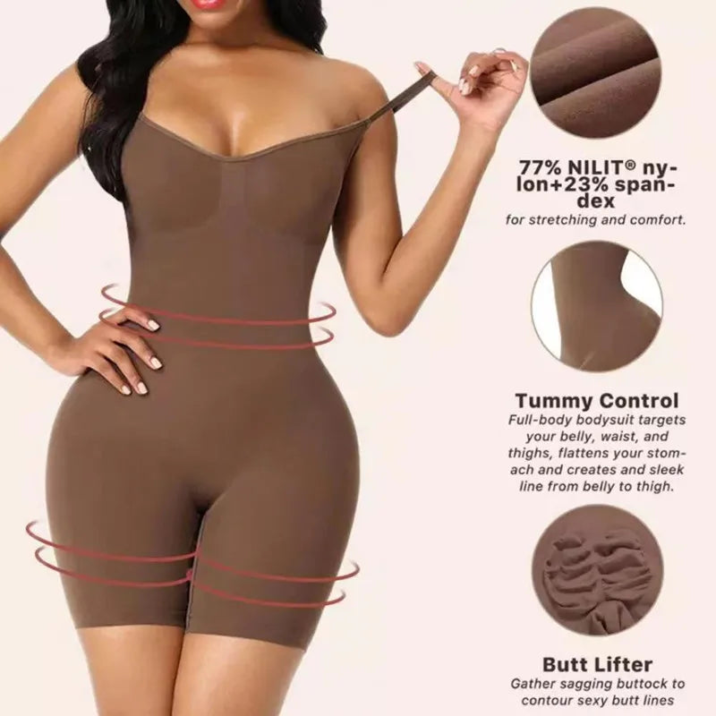 Seamless Shapewear Bodysuit – Tummy Control & Hip-Lifting Compression
