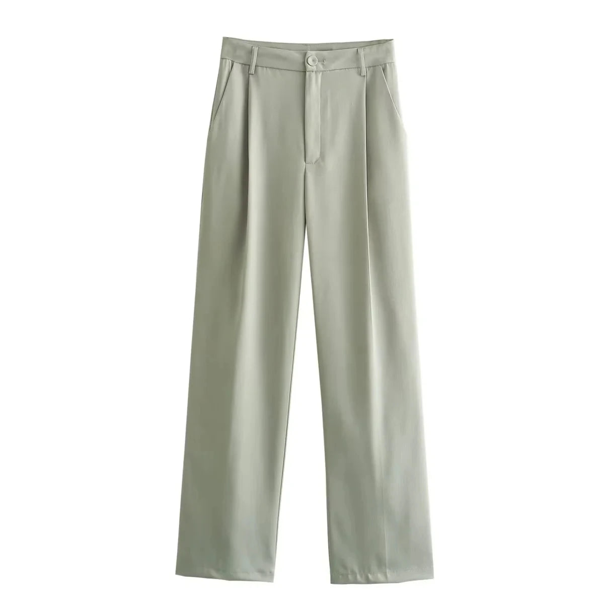 Crop Jackets And Wide Leg Trousers Two Piece Set