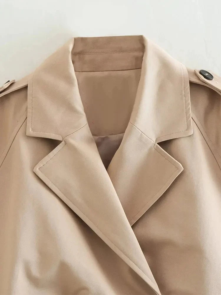 Belted Cropped Trench Jacket
