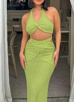 Halter Knot Top & Maxi Skirt