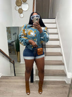 3D Flower Cotton Rib Knit Sweater Cardigan