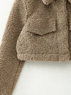 Faux Fur Fleece Teddy Cropped Jacket