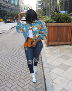 3D Flower Cotton Rib Knit Sweater Cardigan