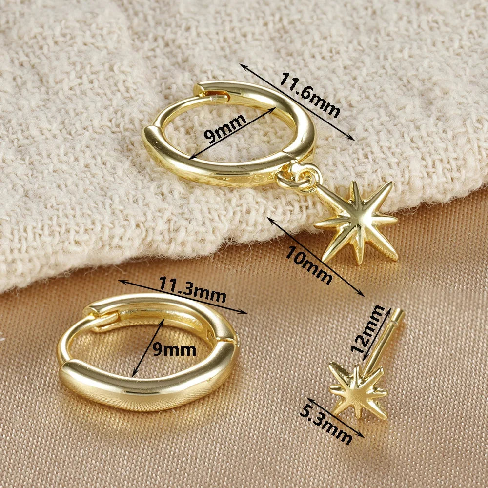 Aurelia™ 18K Gold Dangle & Hoop Earrings