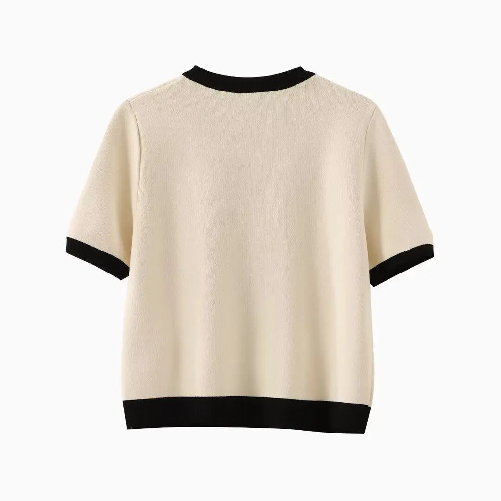 Knitted Button down Contrast Classic Cardigan