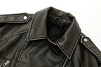 Washed Leather Belted Jacket