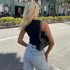 Knit Sleeveless Cropped Vest