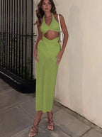 Halter Knot Top & Maxi Skirt