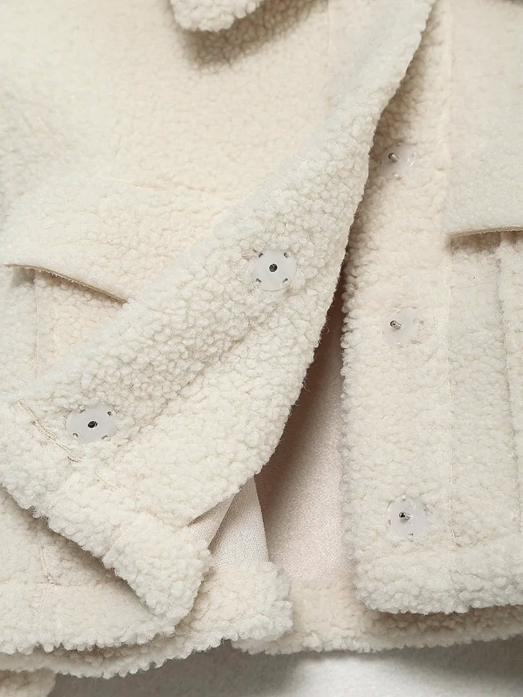 Faux Fur Fleece Teddy Cropped Jacket