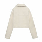 Faux Fur Fleece Teddy Cropped Jacket