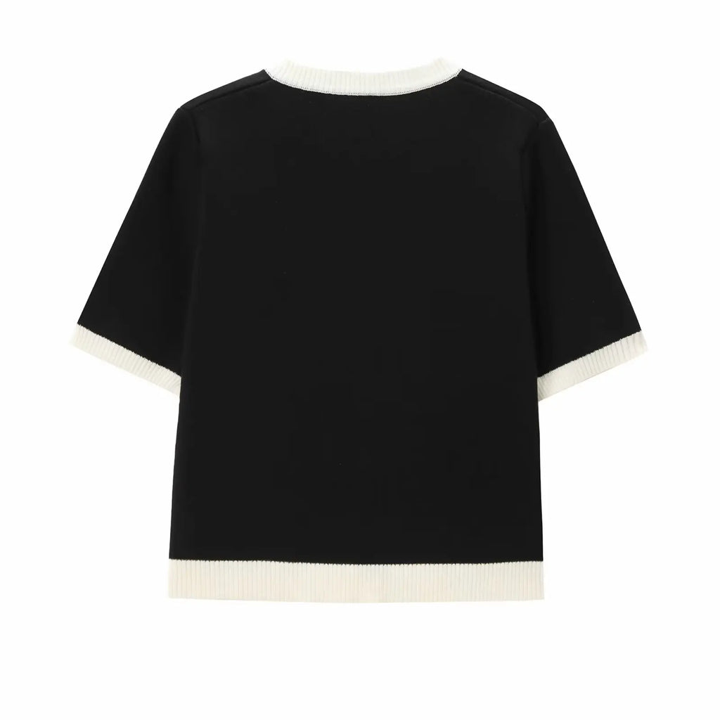 Knitted Button down Contrast Classic Cardigan
