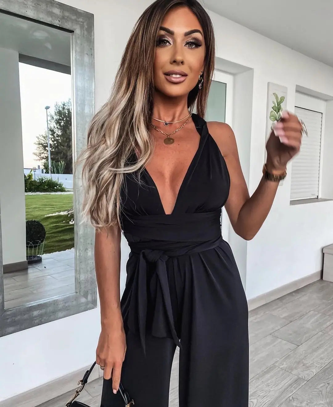 Sleeveless Lace-up Jumpsuit