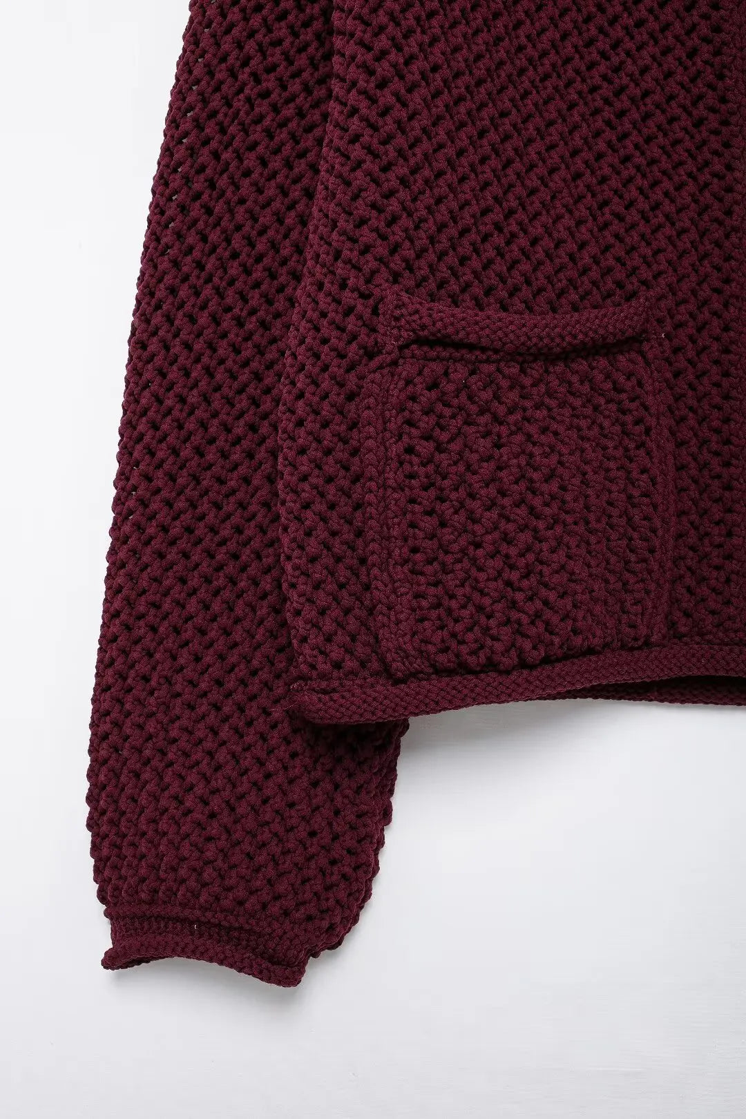 Burgundy Knitted Button Detail Cardigan