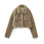 Faux Fur Fleece Teddy Cropped Jacket