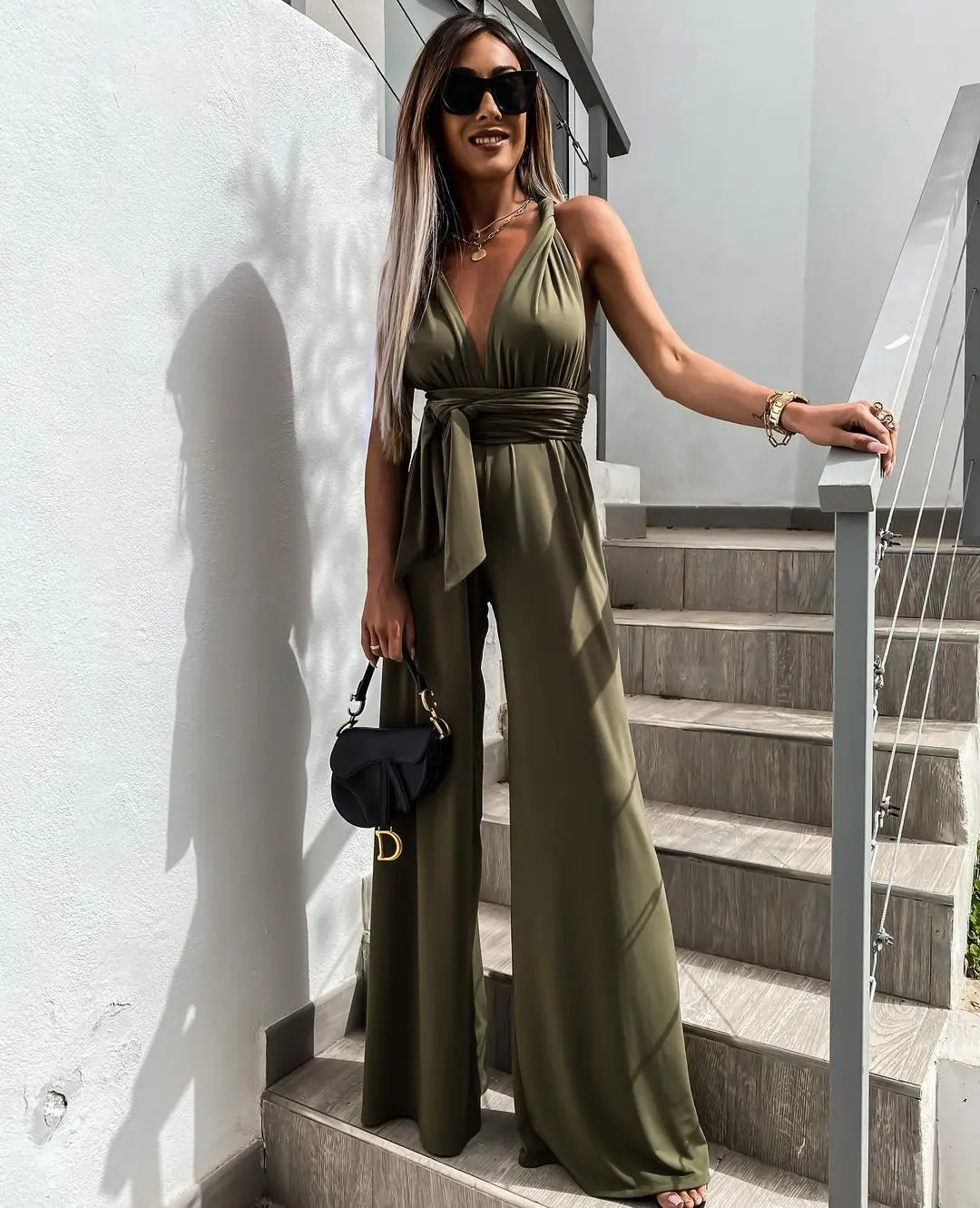 Sleeveless Lace-up Jumpsuit
