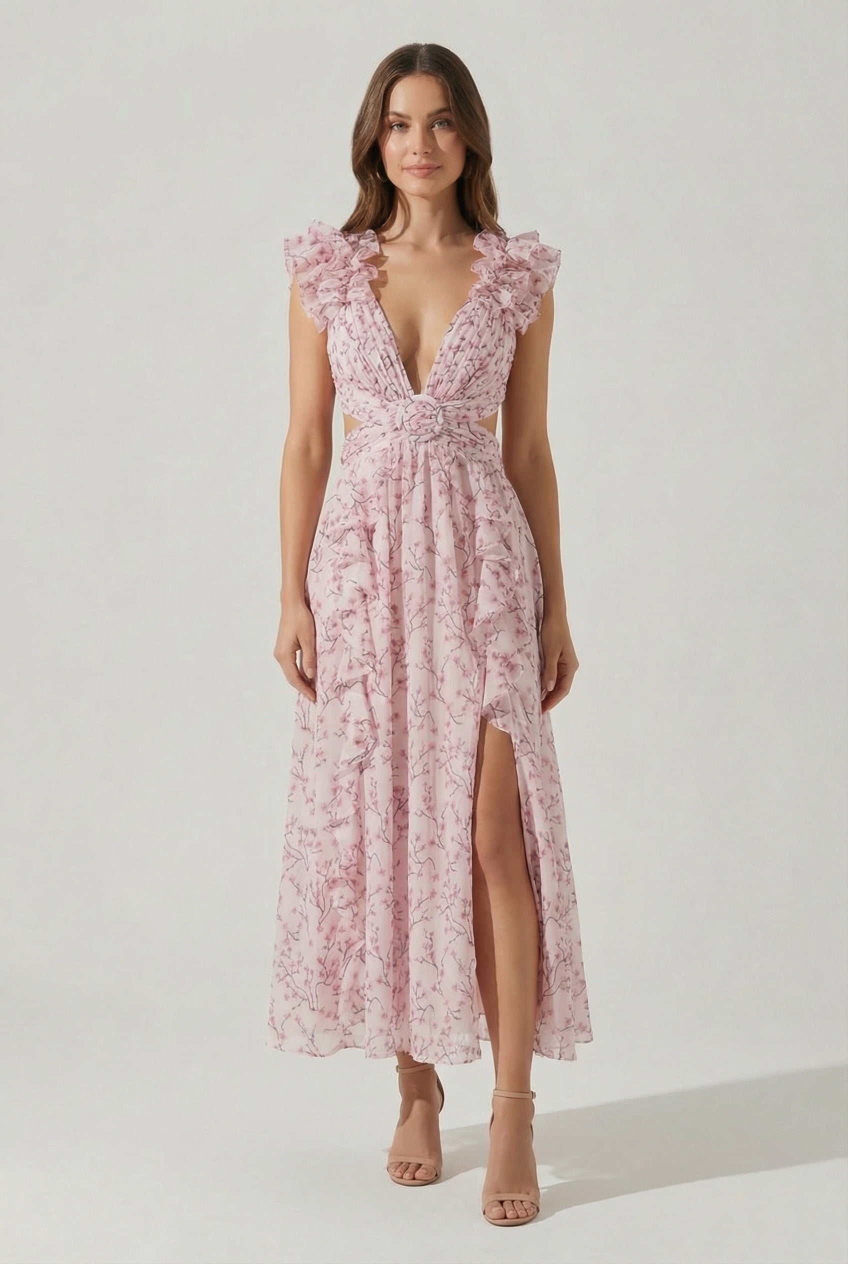 Valerisse™ Floral Ruffle Maxi Dress
