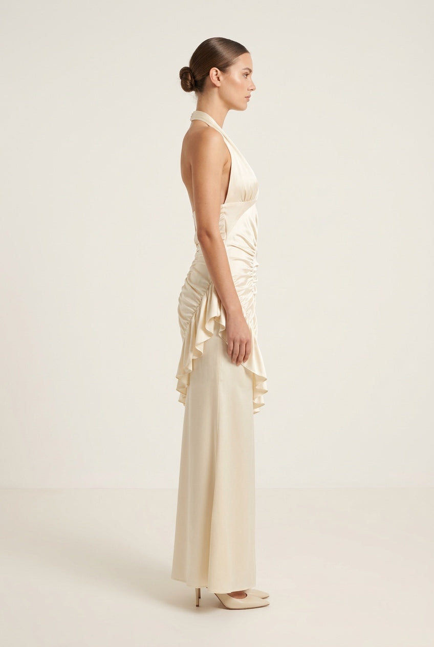 Seraphina™ Halter Ruffle Maxi Dress