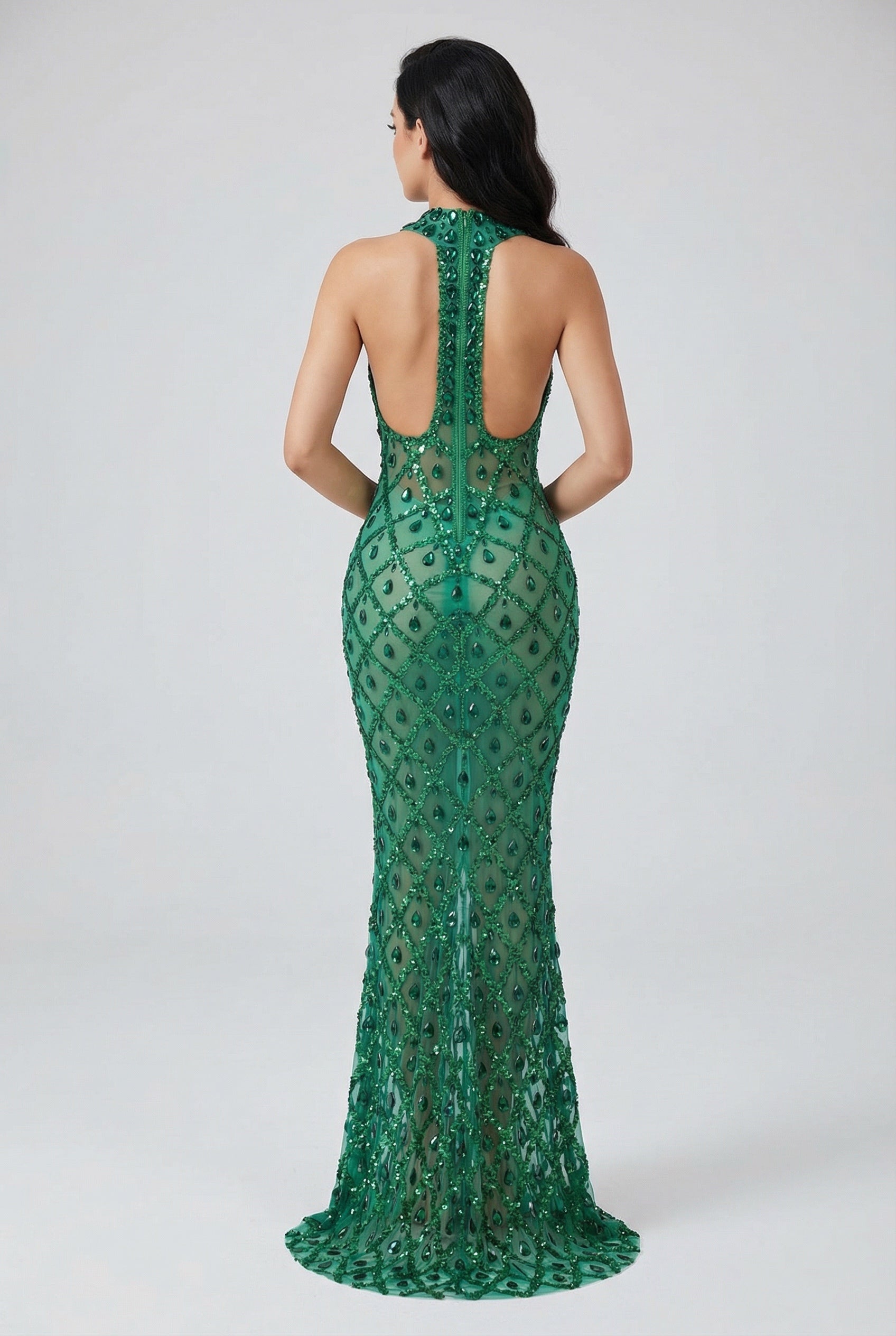 Noiréa™ Crystal Halter Maxi Dress