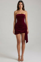 Veloura™ Draped Velvet Mini Dress