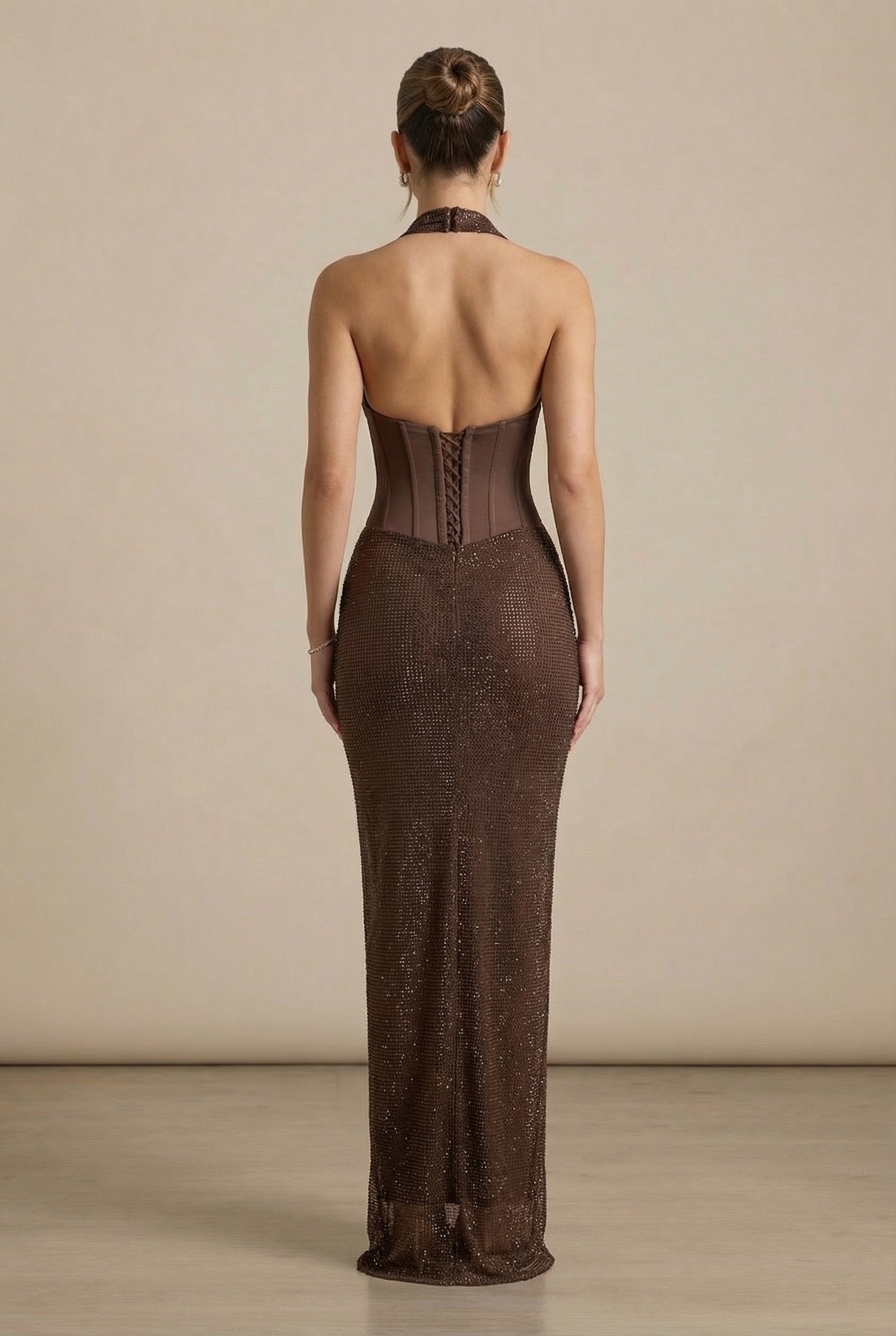 Sorella™ Sculpted Halter Corset Maxi Dress