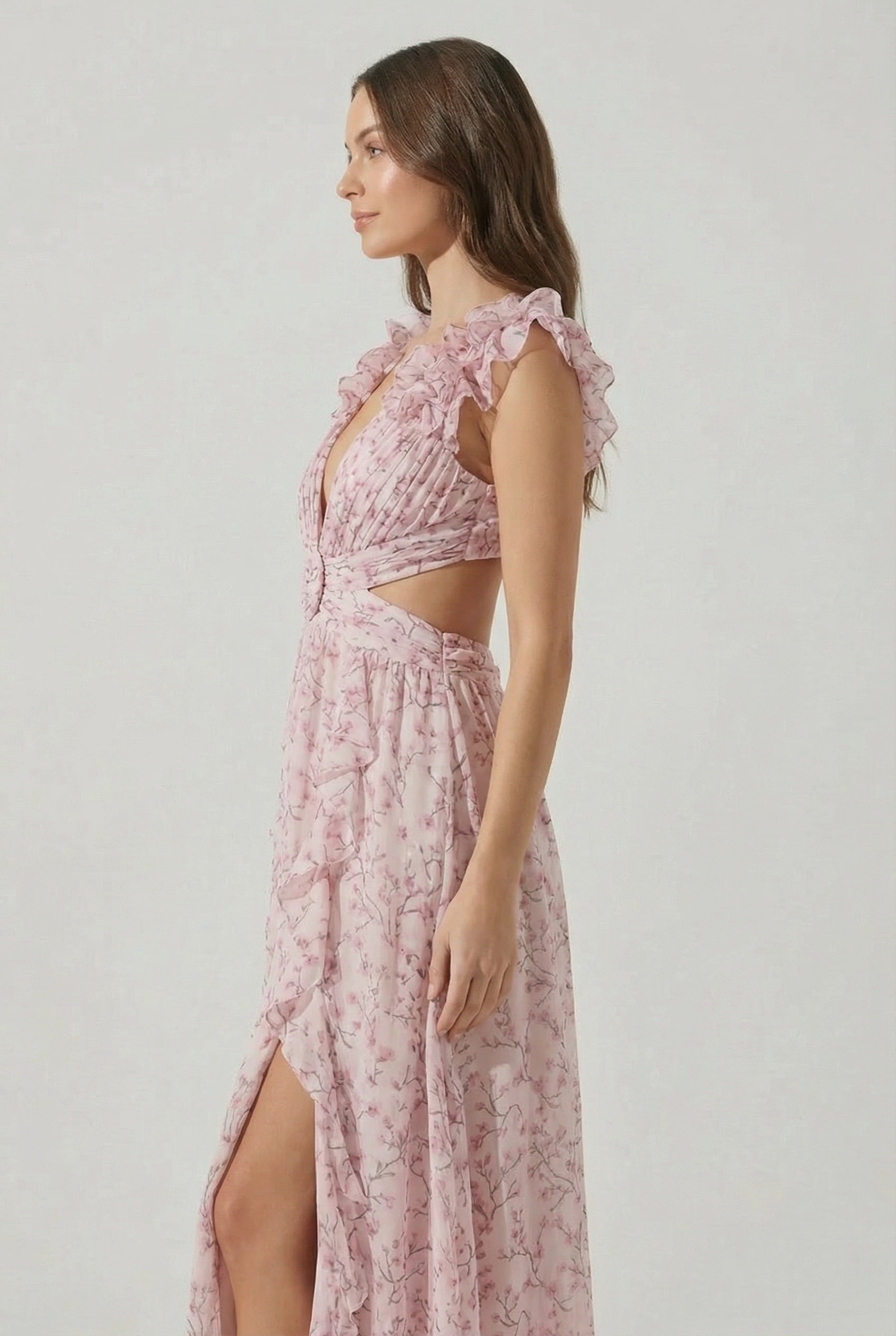 Valerisse™ Floral Ruffle Maxi Dress